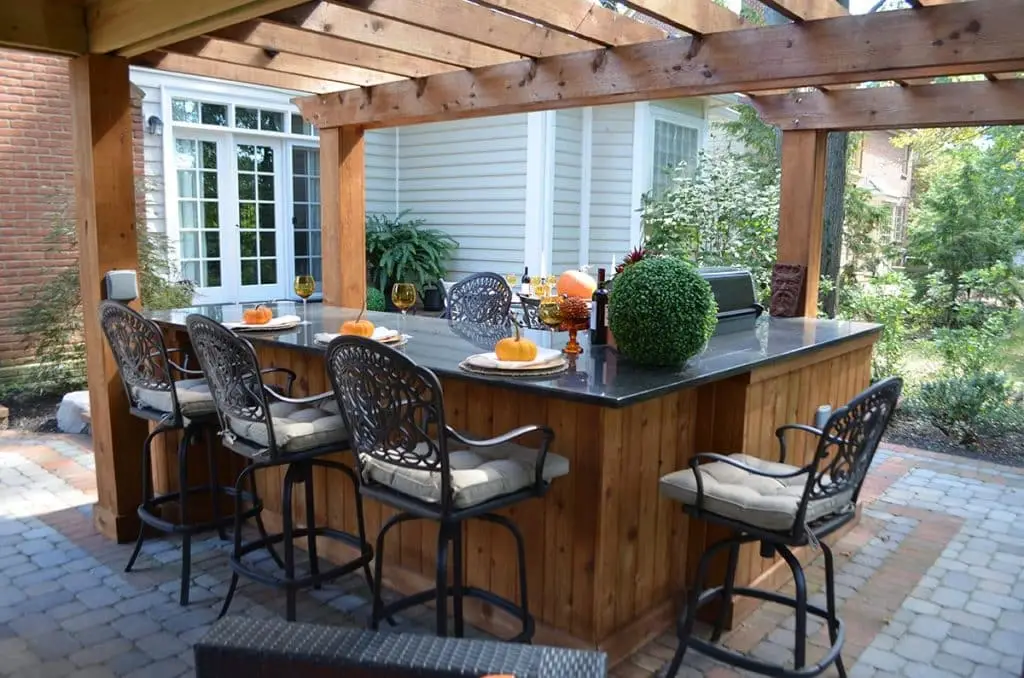 Pergola and outdoor bar