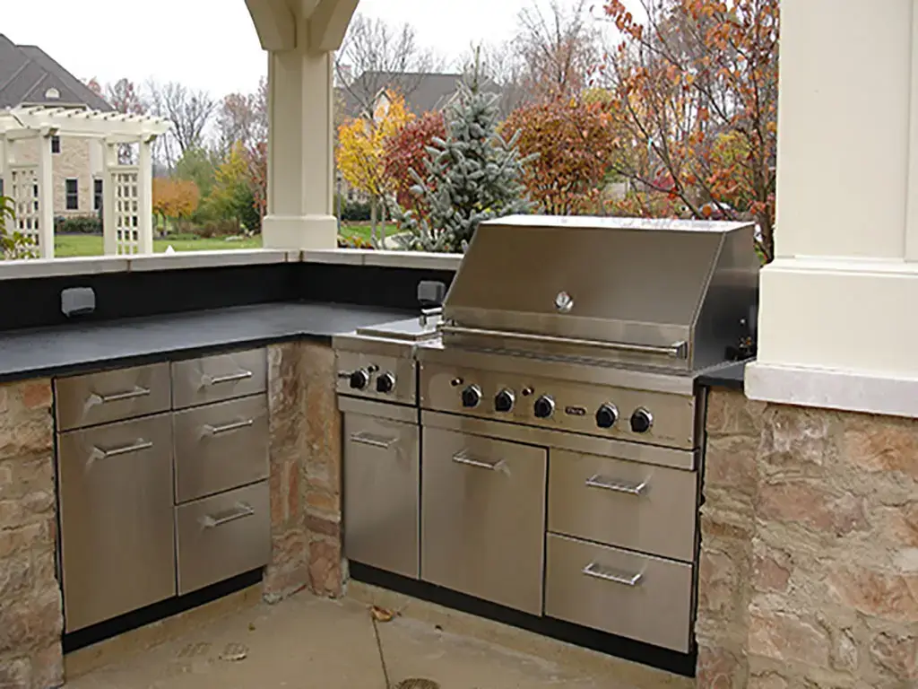 built in grill and warming drawers